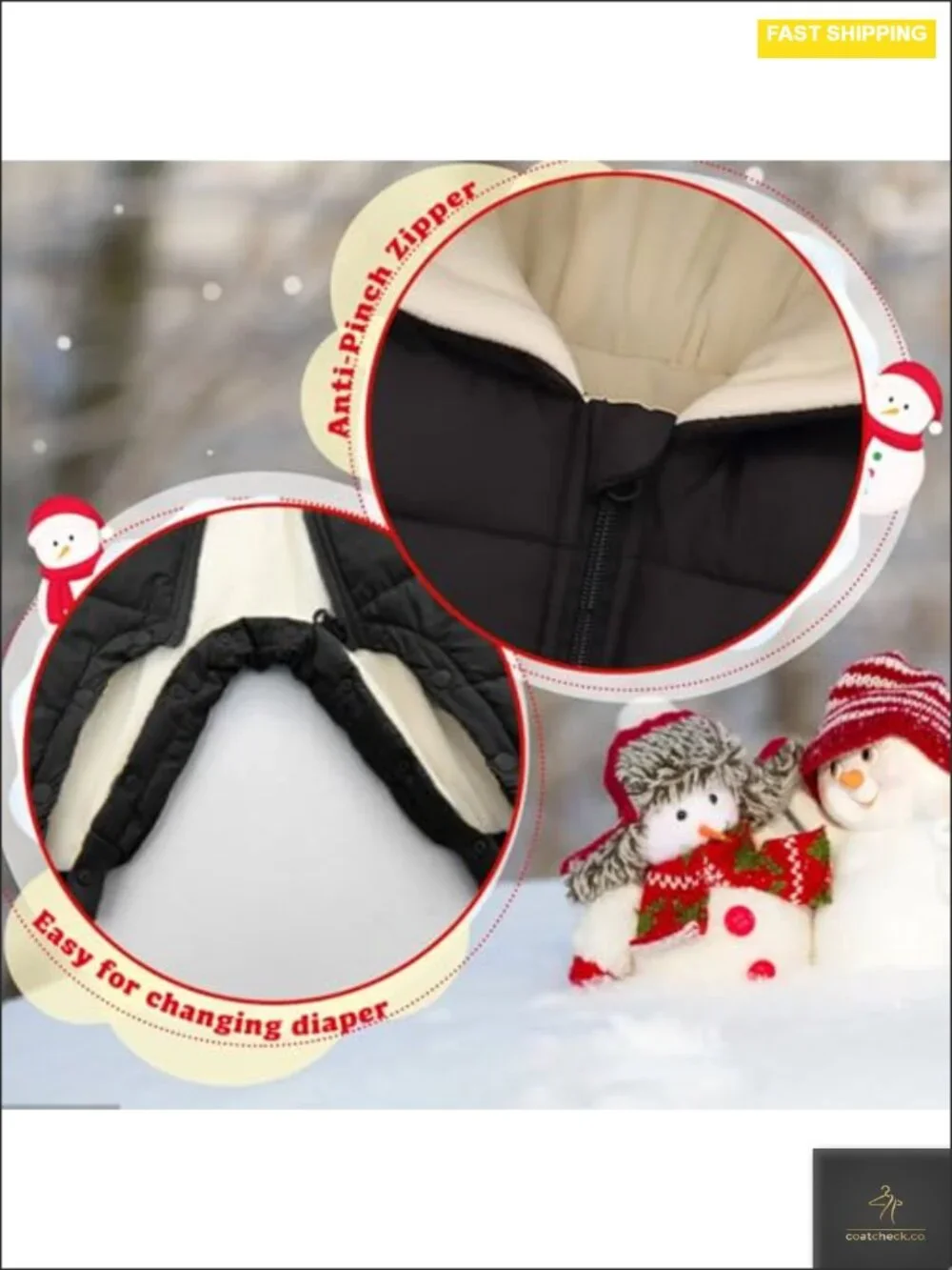 Baby Bear Hooded Snowsuit, Waterproof Winter Jumpsuit for Toddler, Cozy Padded